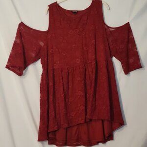 Torrid Red Lace Cold Shoulder Dress Size 4x
